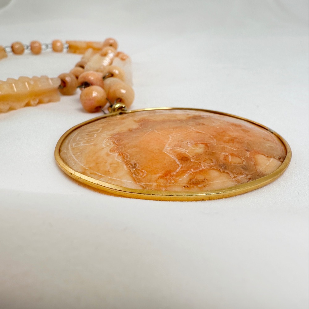 Vintage Custom Engraved Carnelian Intaglio Pendant Necklace Toasting Figure View 4
